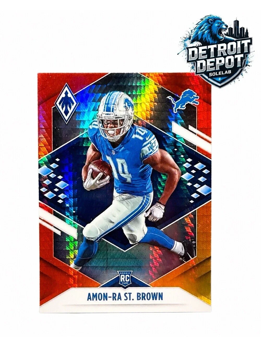 2021 Panini Phoenix Amon-Ra St. Brown RC Fire Burst #131 Detroit Lions Rookie